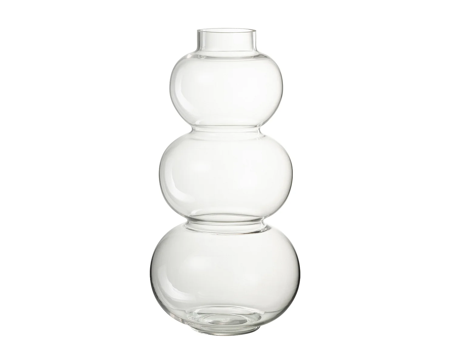 Vase Design en Verre "Boule" 36cm Transparent