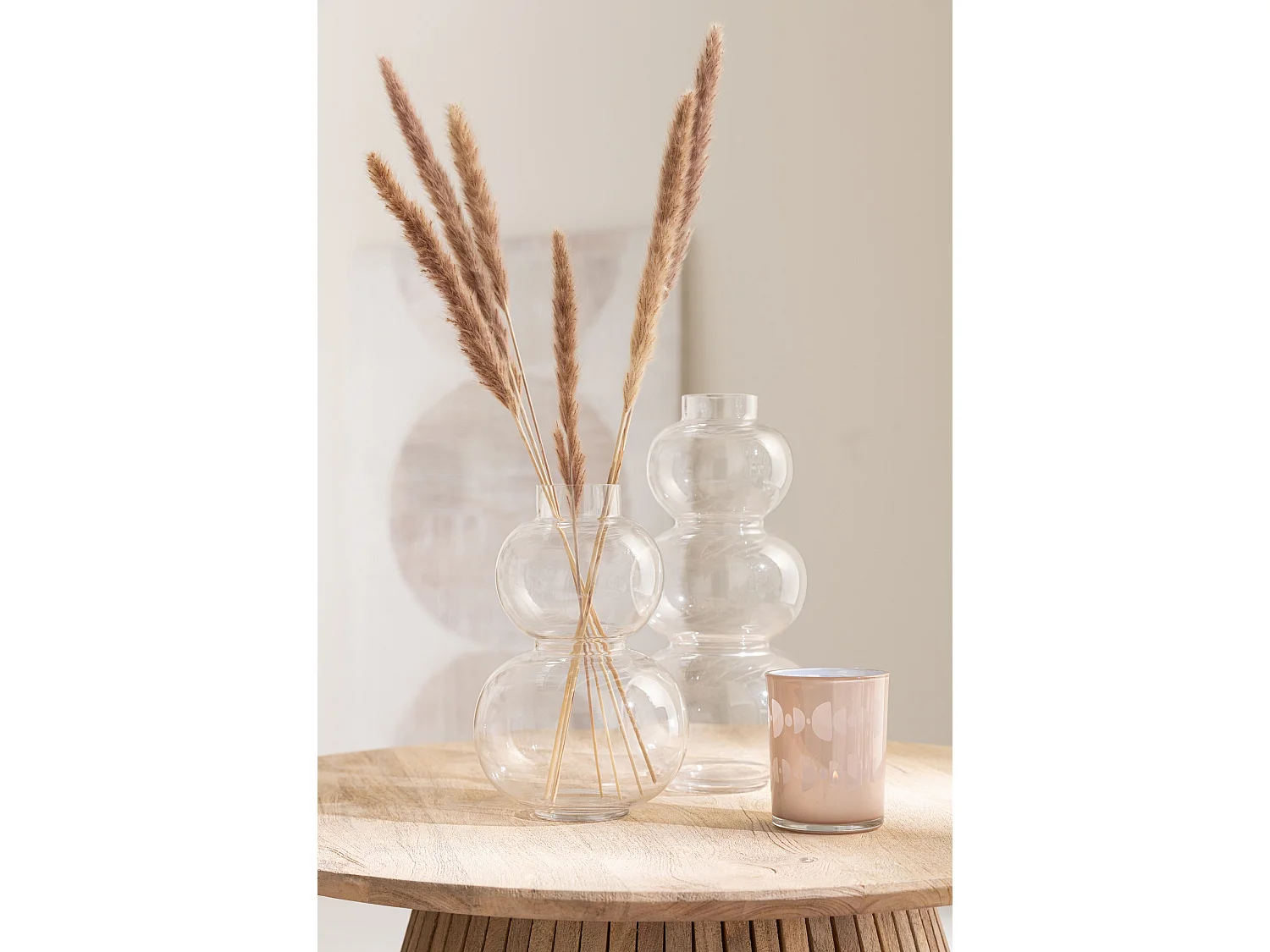 Vase Design en Verre "Boule" 36cm Transparent