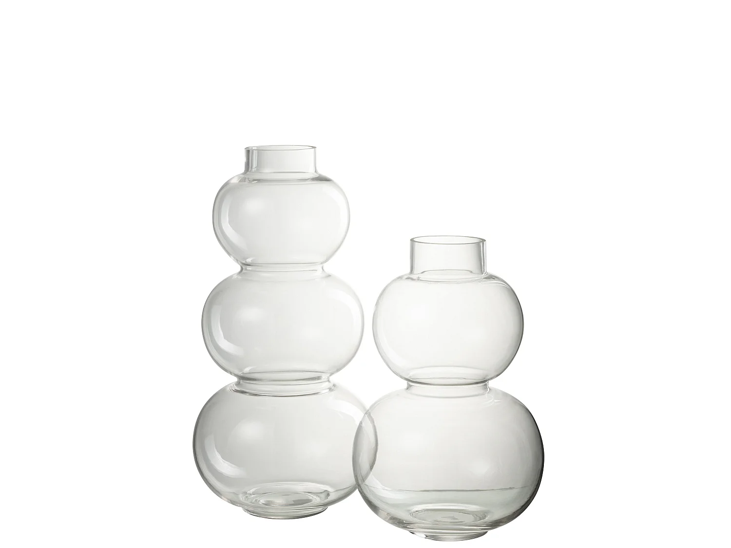 Vase Design en Verre "Boule" 36cm Transparent