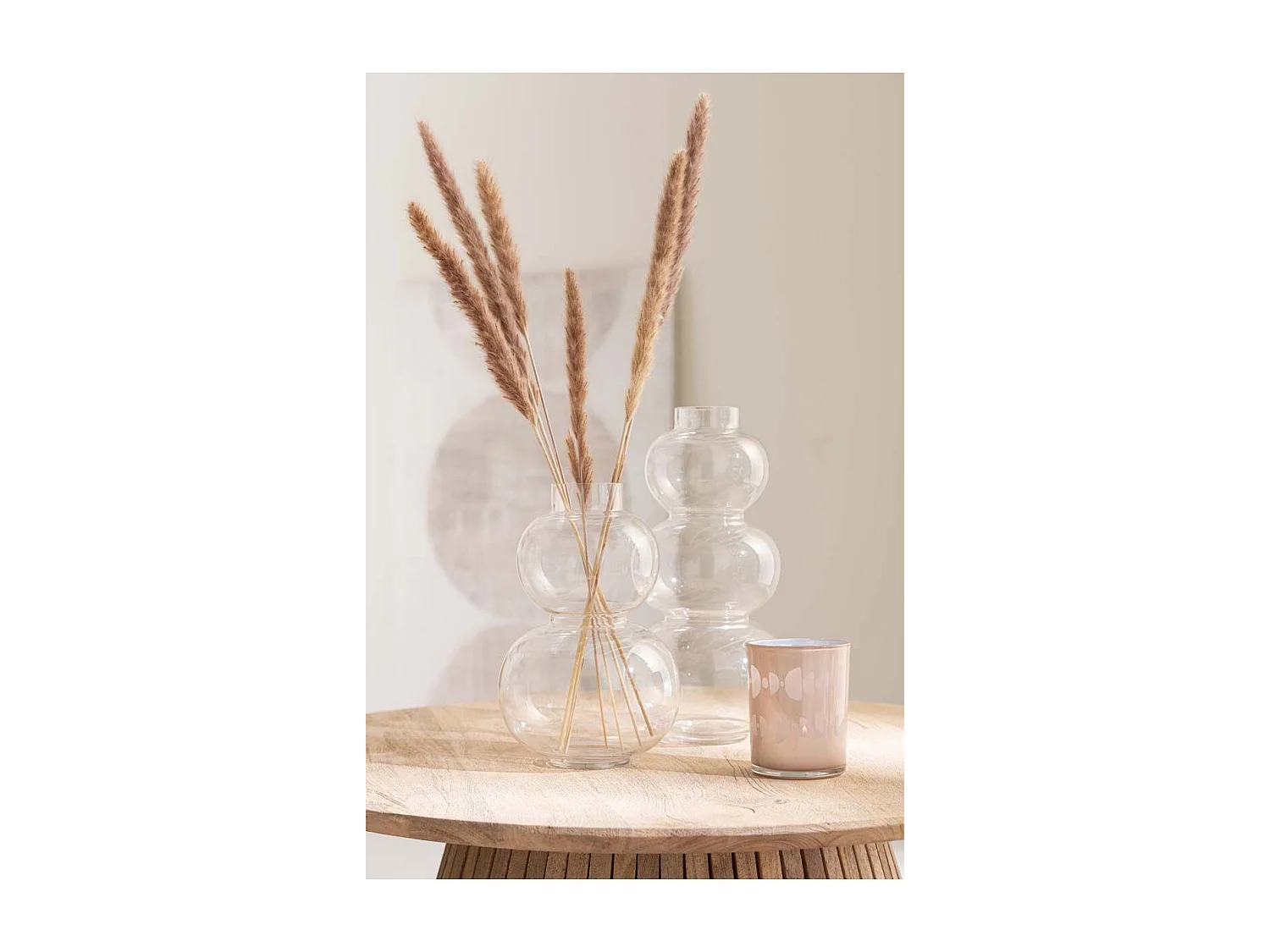 Vase Design en Verre "Boule" 36cm Transparent