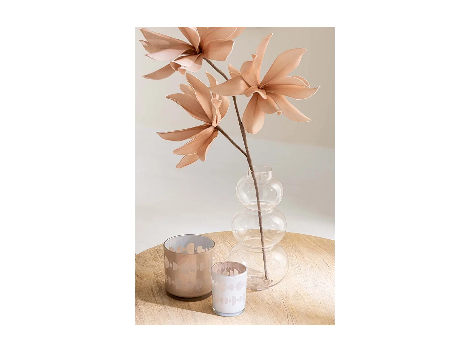 Vase Design en Verre "Boule" 36cm Transparent