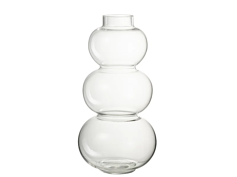 Vase Design en Verre "Boule" 36cm Transparent