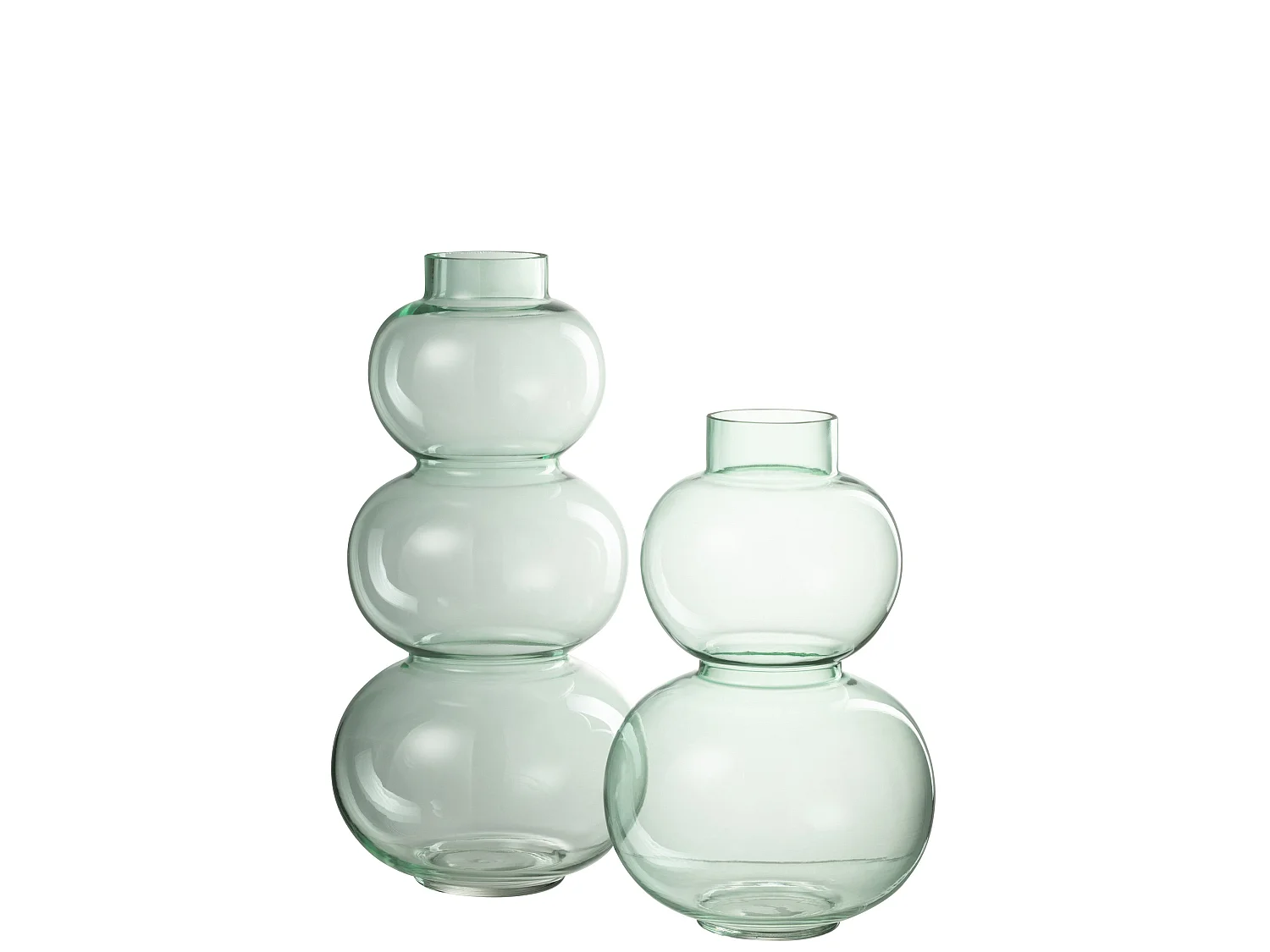 Vase Design en Verre "Boule" 36cm Vert