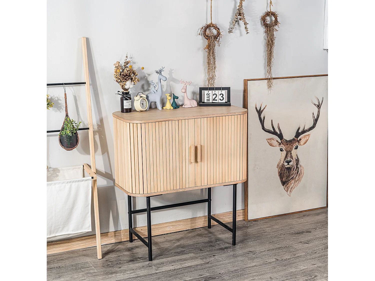 Nordlys - Buffet Scandinave Bois Massif 2 Portes