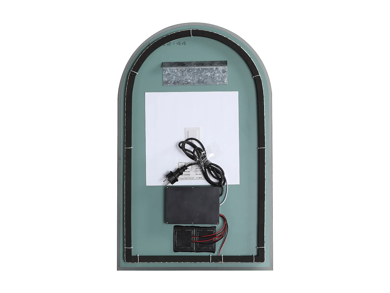 Miroir de salle de bain en arche anti buée avec leds - L50 x H80 cm - ARCADI