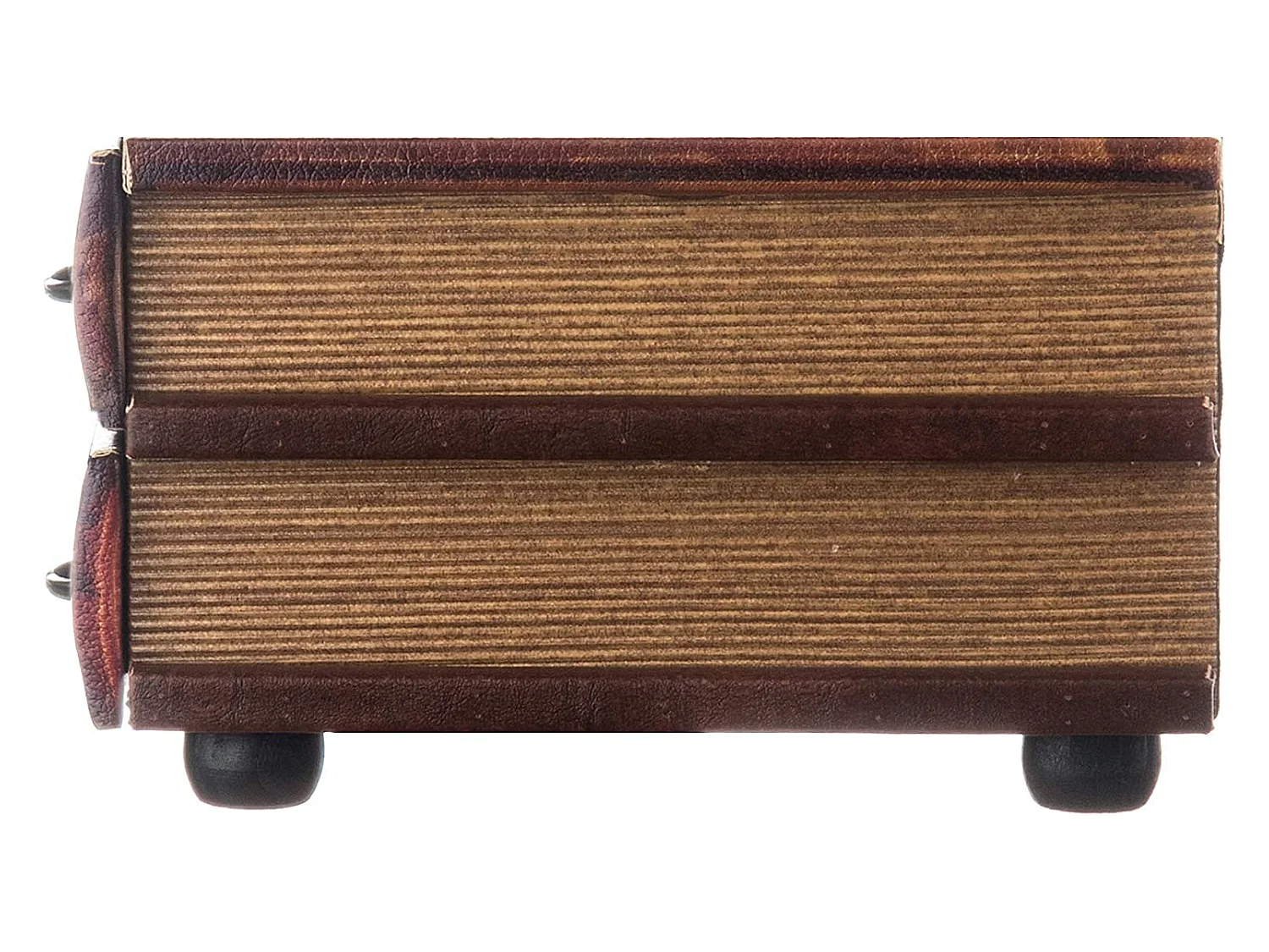 Livro Caixa Mini Gaveta Castanha 2 Gavetas Mdf 13x30x21