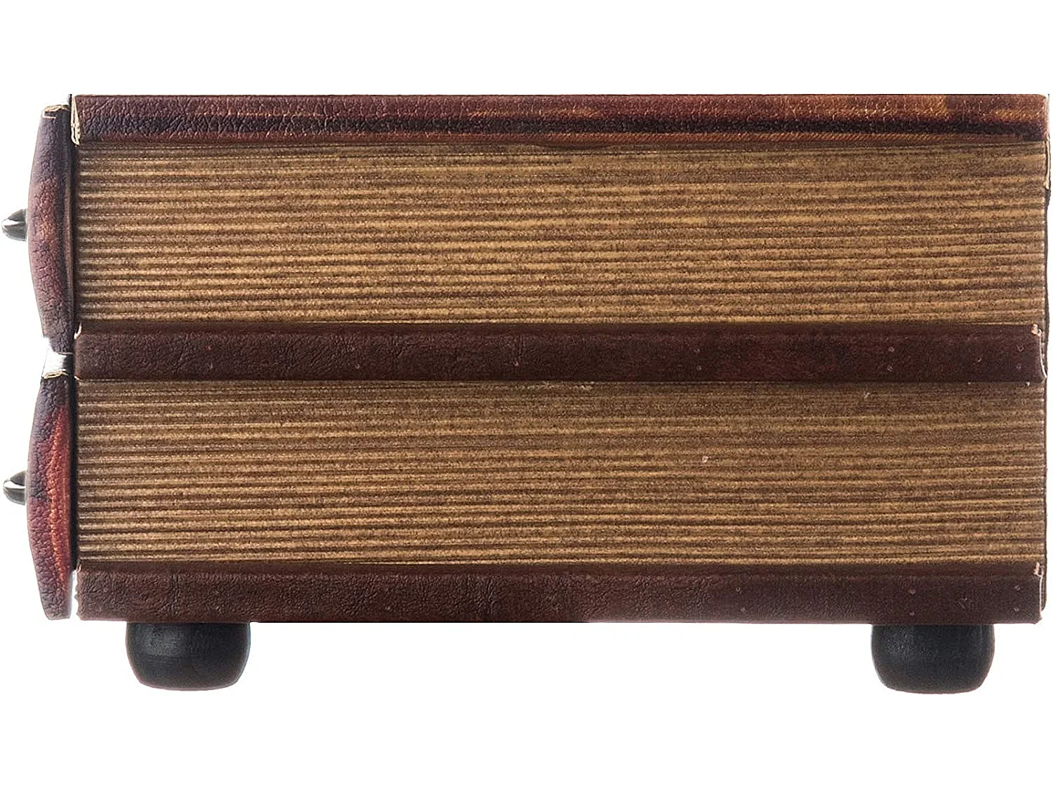 Coffre-fort Livre Etui De Rangement 2 Tiroirs Bois Marron Bijoux