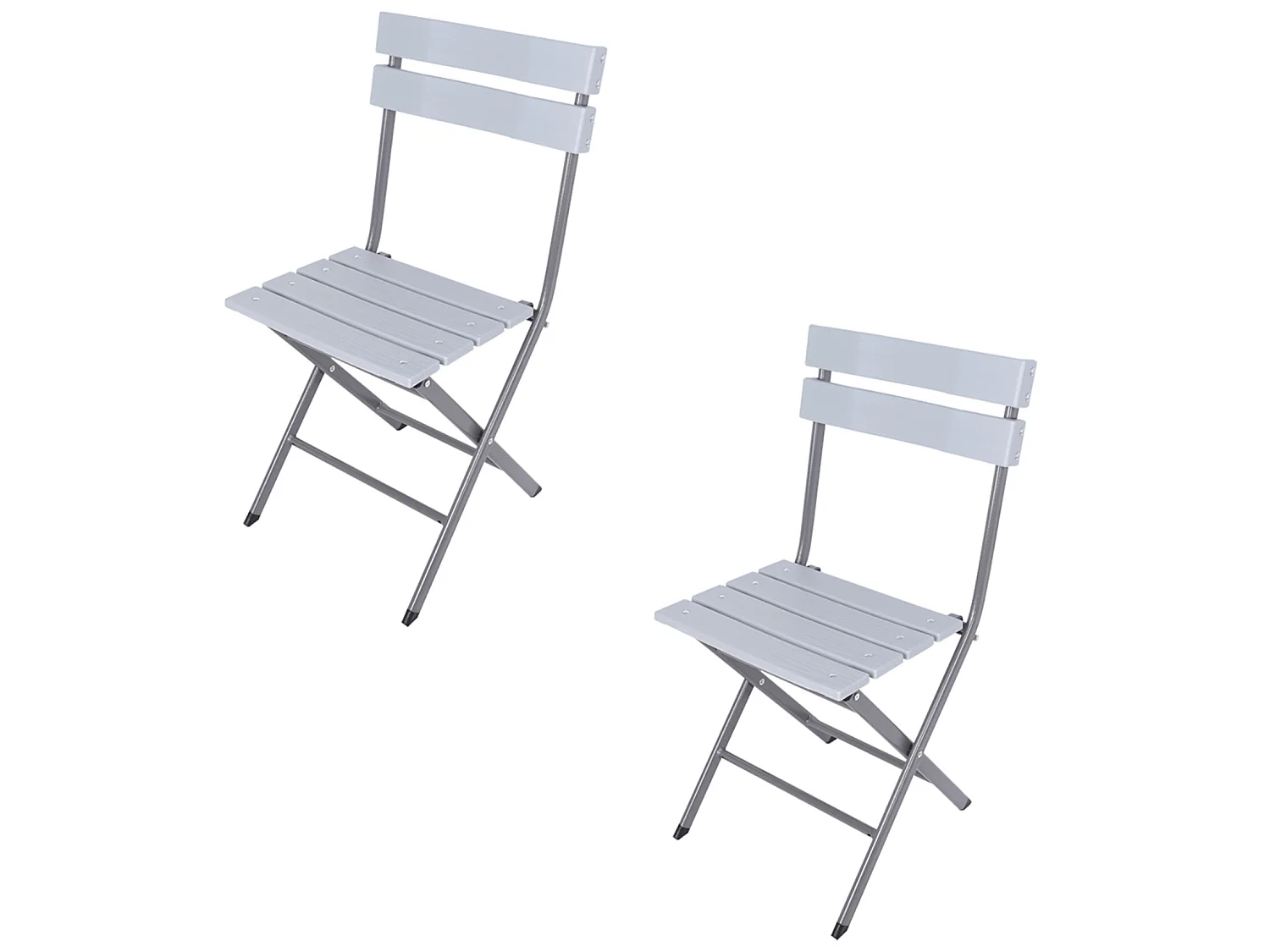 Lot de 2 Chaises pour l'Extérieur Pliantes en Plastique Acier