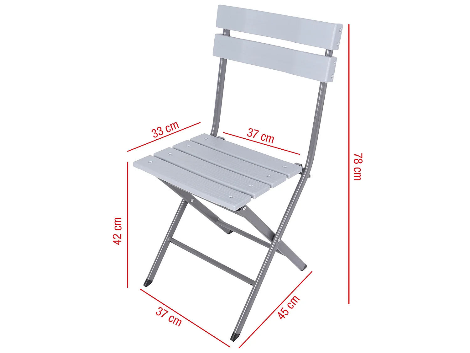 Lot de 2 Chaises pour l'Extérieur Pliantes en Plastique Acier