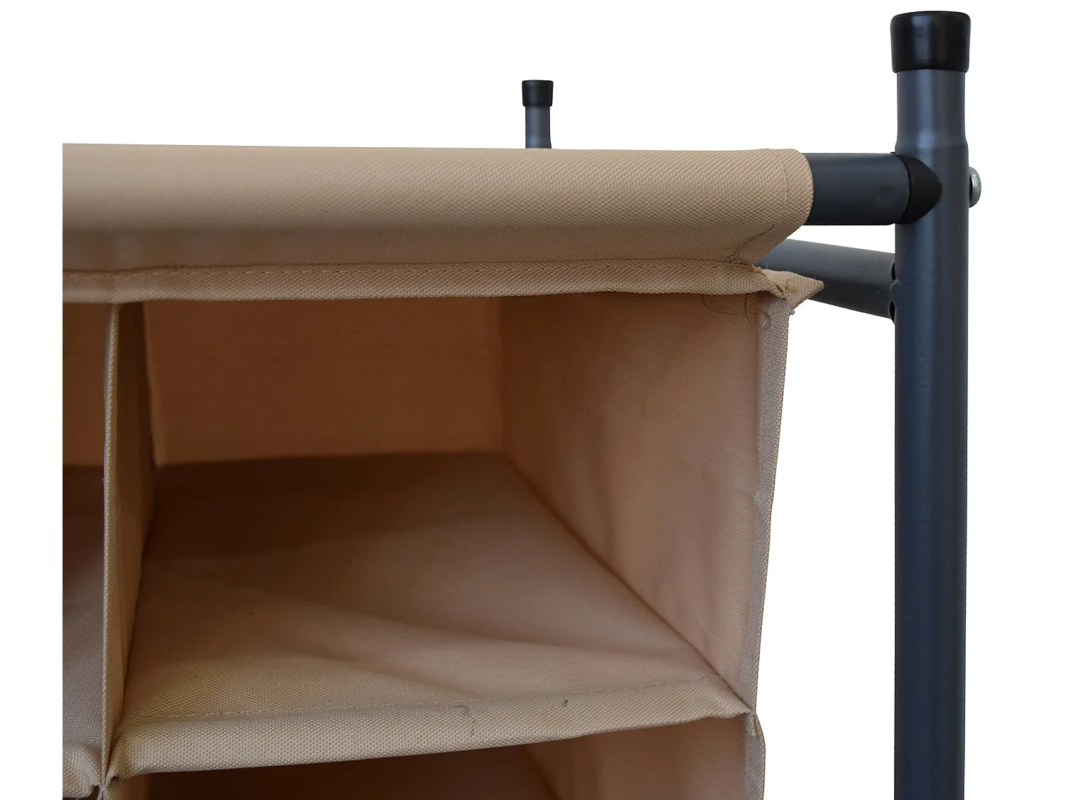 Scarpiera Organizer 16 Tasche Beige Tessuto Metallo 65x82x35