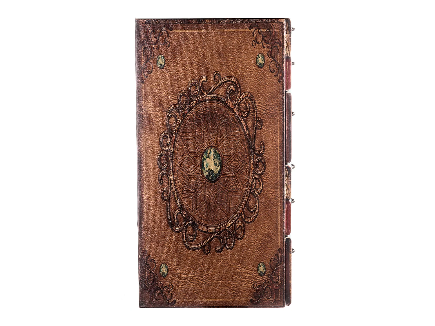 Cassettiera Portagioie 4 Cassetti Pvc Marrone Gioielli 48x25x24