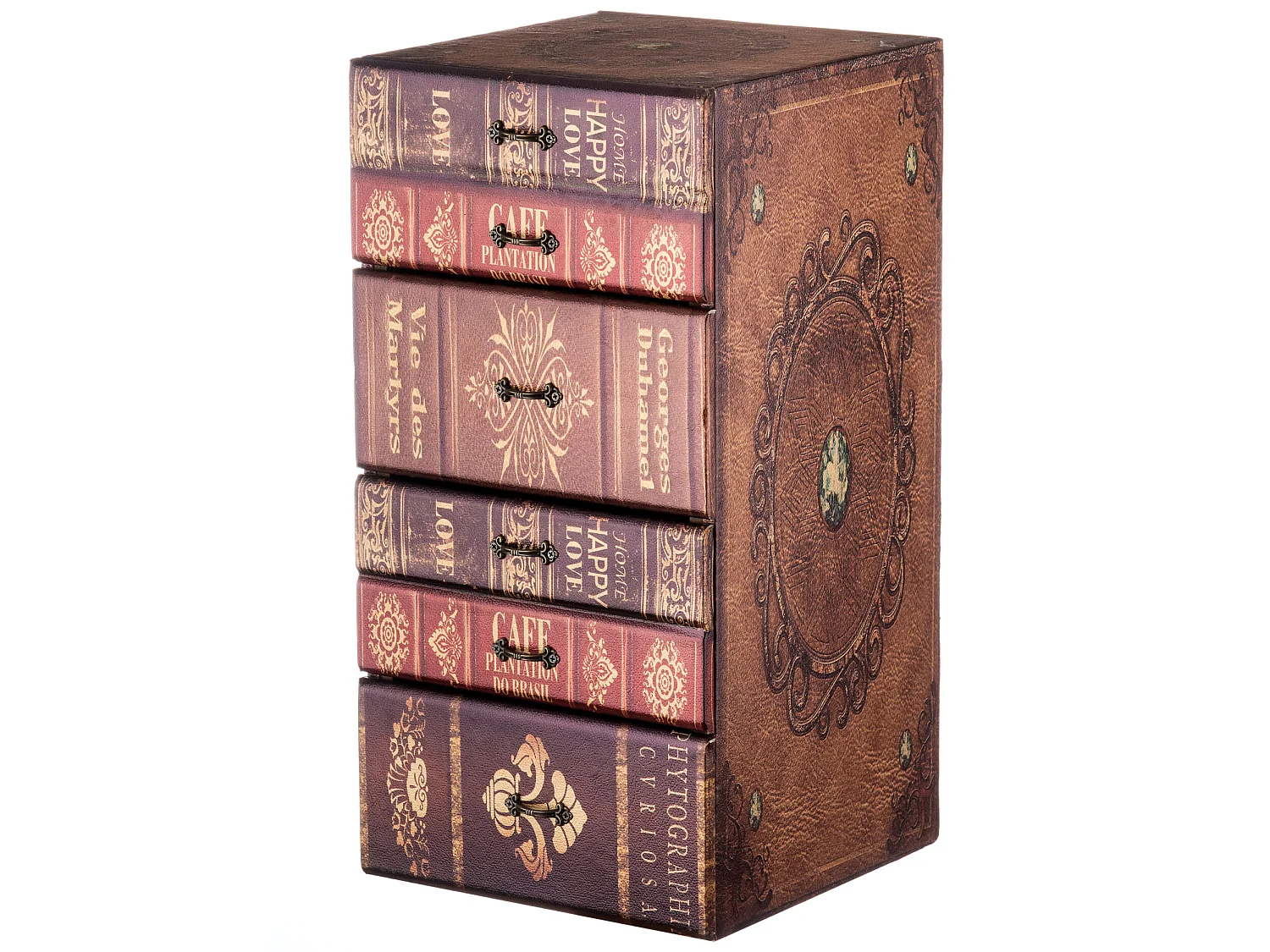 Cajonera 4 Cajones Pequeños Joyero Marron 48x25x24