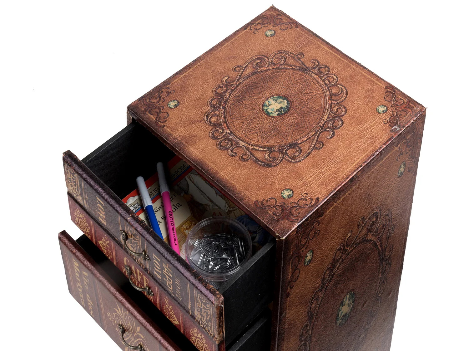 Cajonera 4 Cajones Pequeños Joyero Marron 48x25x24