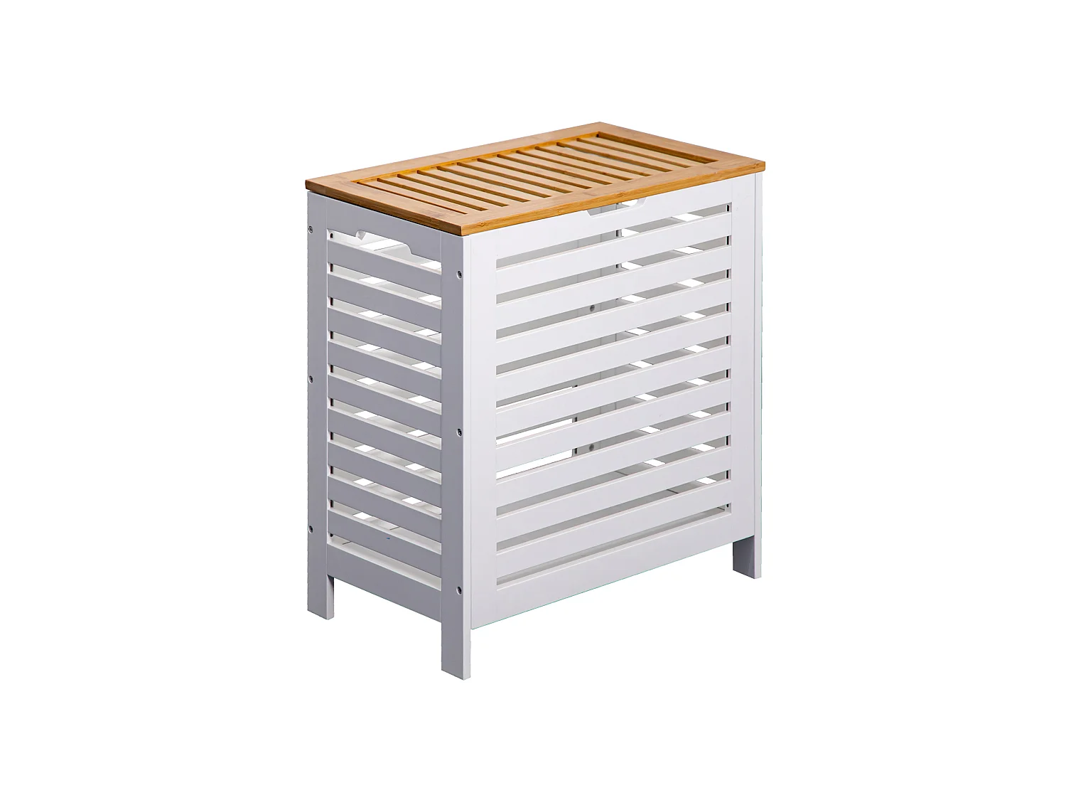 Panier de bain MDF Bambu Blanc Marron Vêtements sales