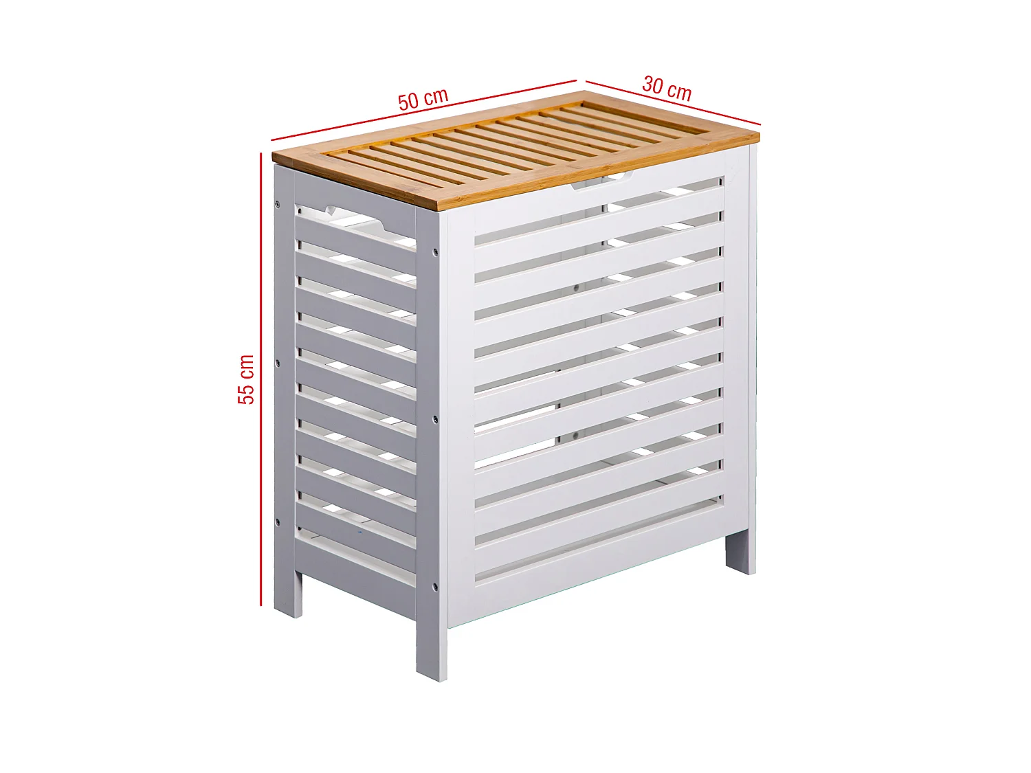 Panier de bain MDF Bambu Blanc Marron Vêtements sales