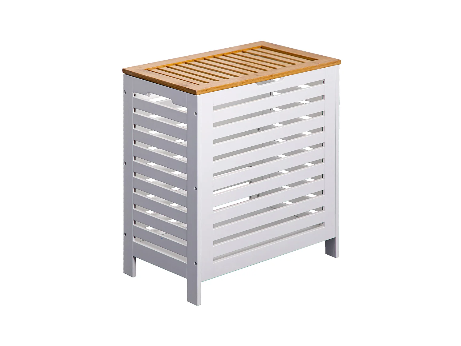 Panier de bain MDF Bambu Blanc Marron Vêtements sales