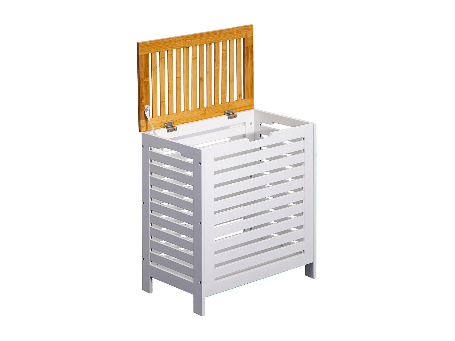 Panier de bain MDF Bambu Blanc Marron Vêtements sales