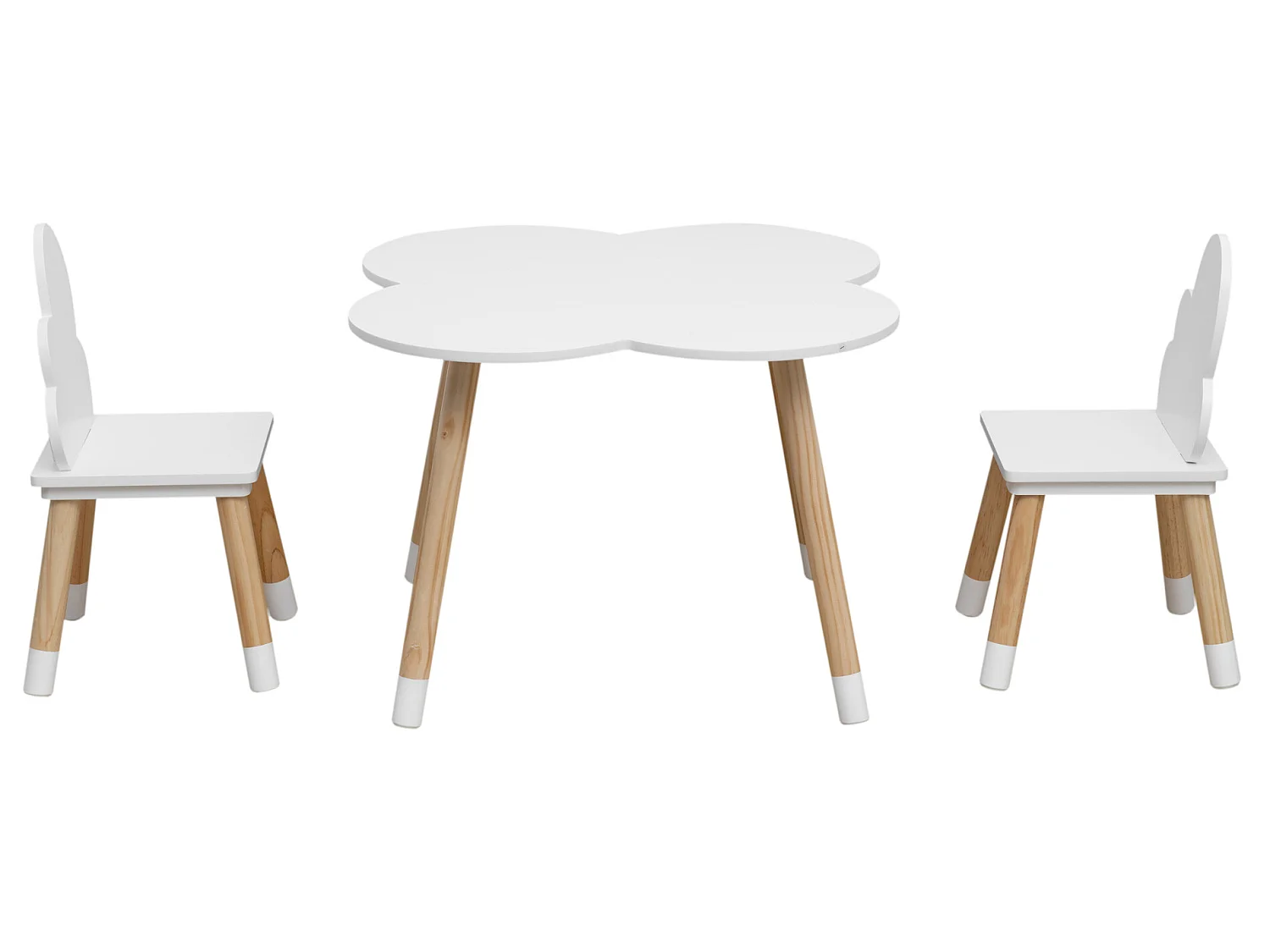 Ensemble de Table et 2 Chaises pour Enfants en bois blanc