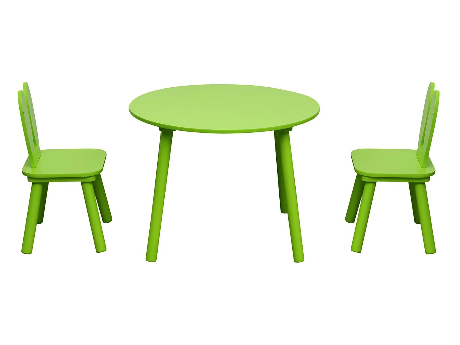 Ensemble de Table et 2 Chaises pour Enfants en Bois Verte