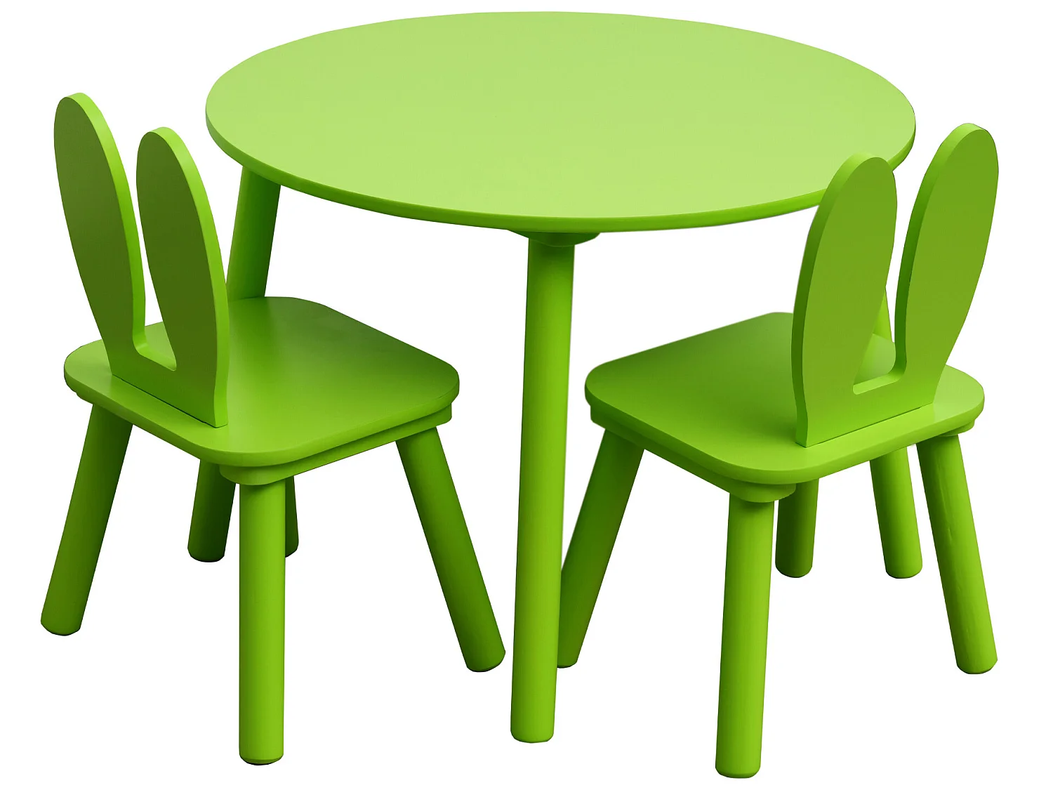 Ensemble de Table et 2 Chaises pour Enfants en Bois Verte