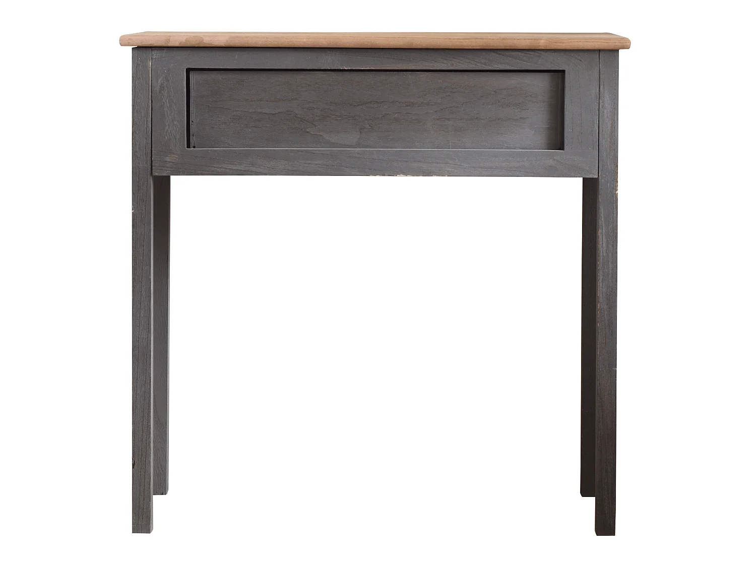 Table Bureau Console 1 Tiroir Bois Gris Shabby 75x75x30,5