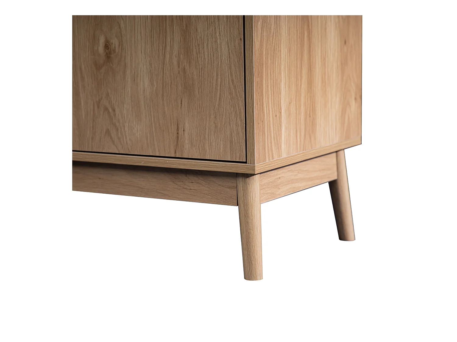 Meuble TV Buffet Bas en Bambou Mdf 2 Portes Étagères pour Salon