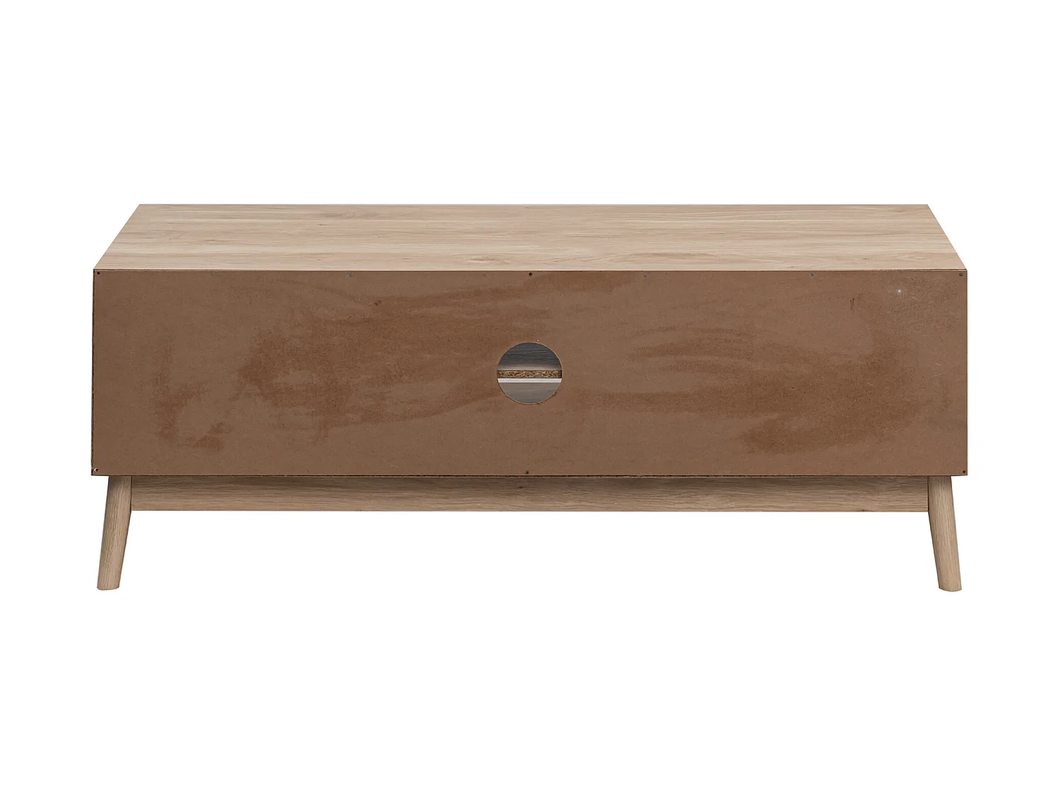 Meuble TV Buffet Bas en Bambou Mdf 2 Portes Étagères pour Salon