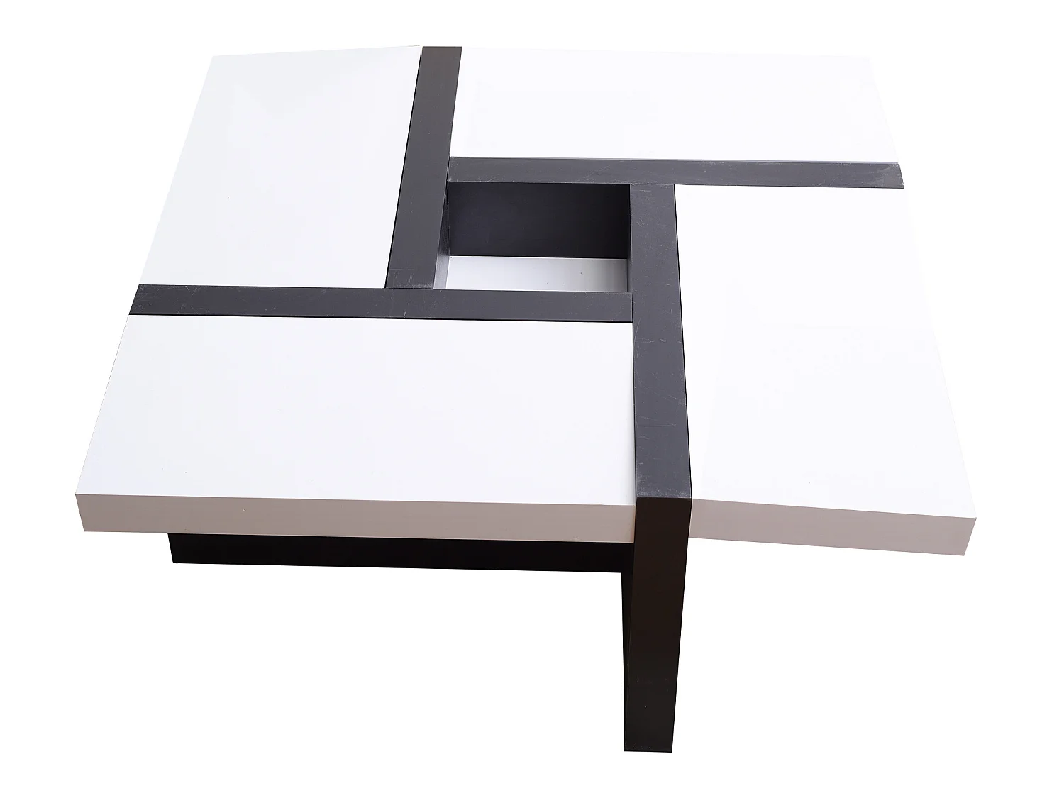 Tavolino Salotto Bianco Nero Arredamento Moderno 35x80x80