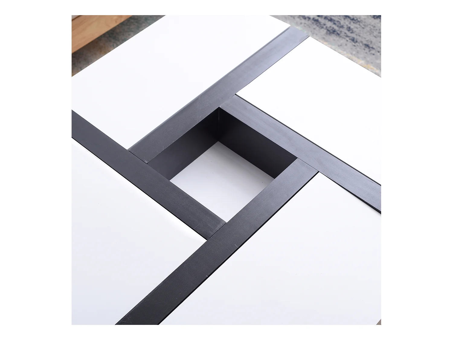 Tavolino Salotto Bianco Nero Arredamento Moderno 35x80x80