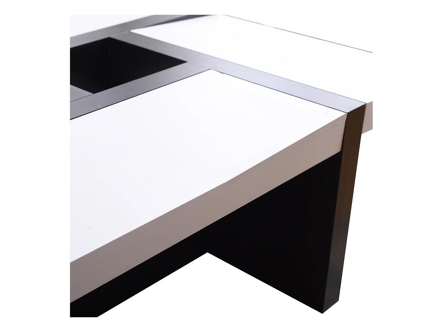 Tavolino Salotto Bianco Nero Arredamento Moderno 35x80x80