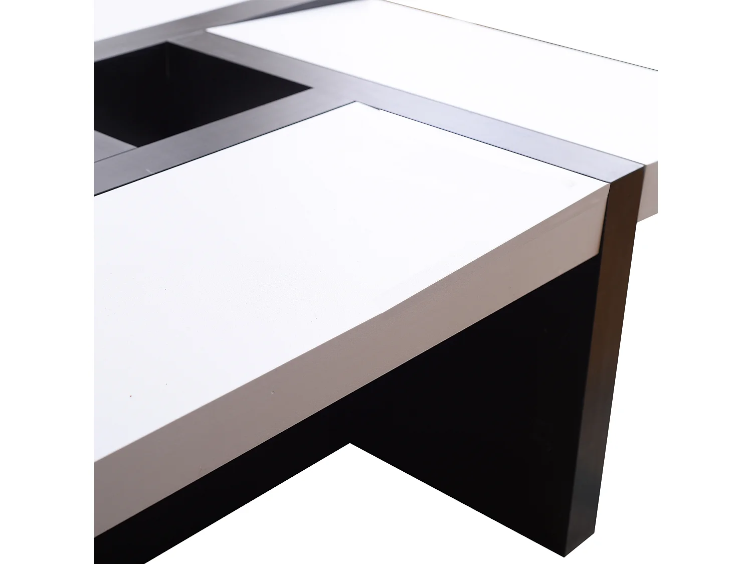 Mesa de café Preto Branco Sala de estar Móveis modernos 35x80x80