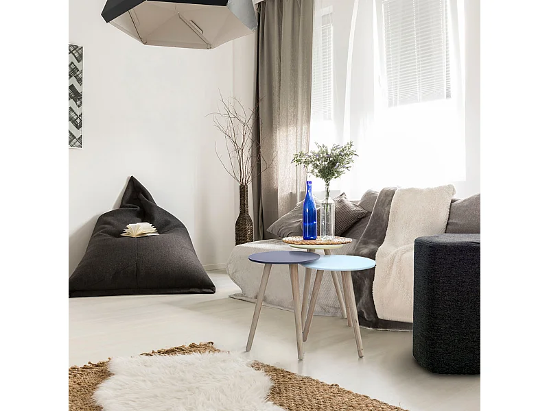 Tavolo Basso Tavolino Moderno Grigio Mdf Paulownia 39x34x34