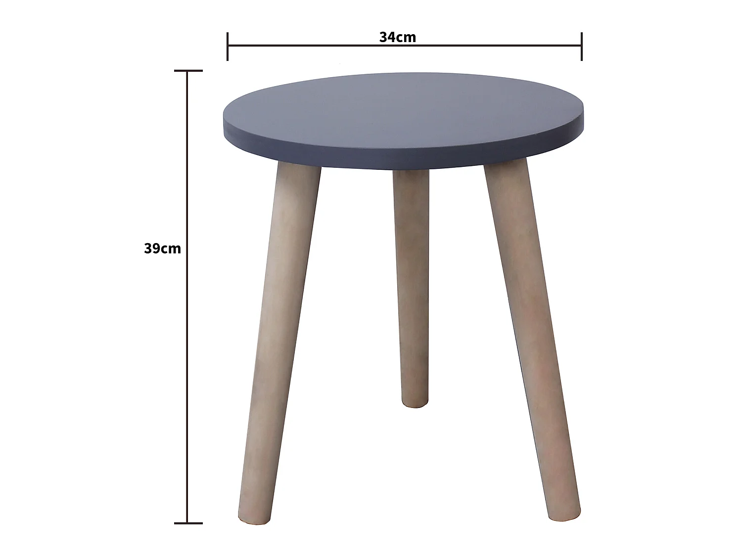 Tavolo Basso Tavolino Moderno Grigio Mdf Paulownia 39x34x34