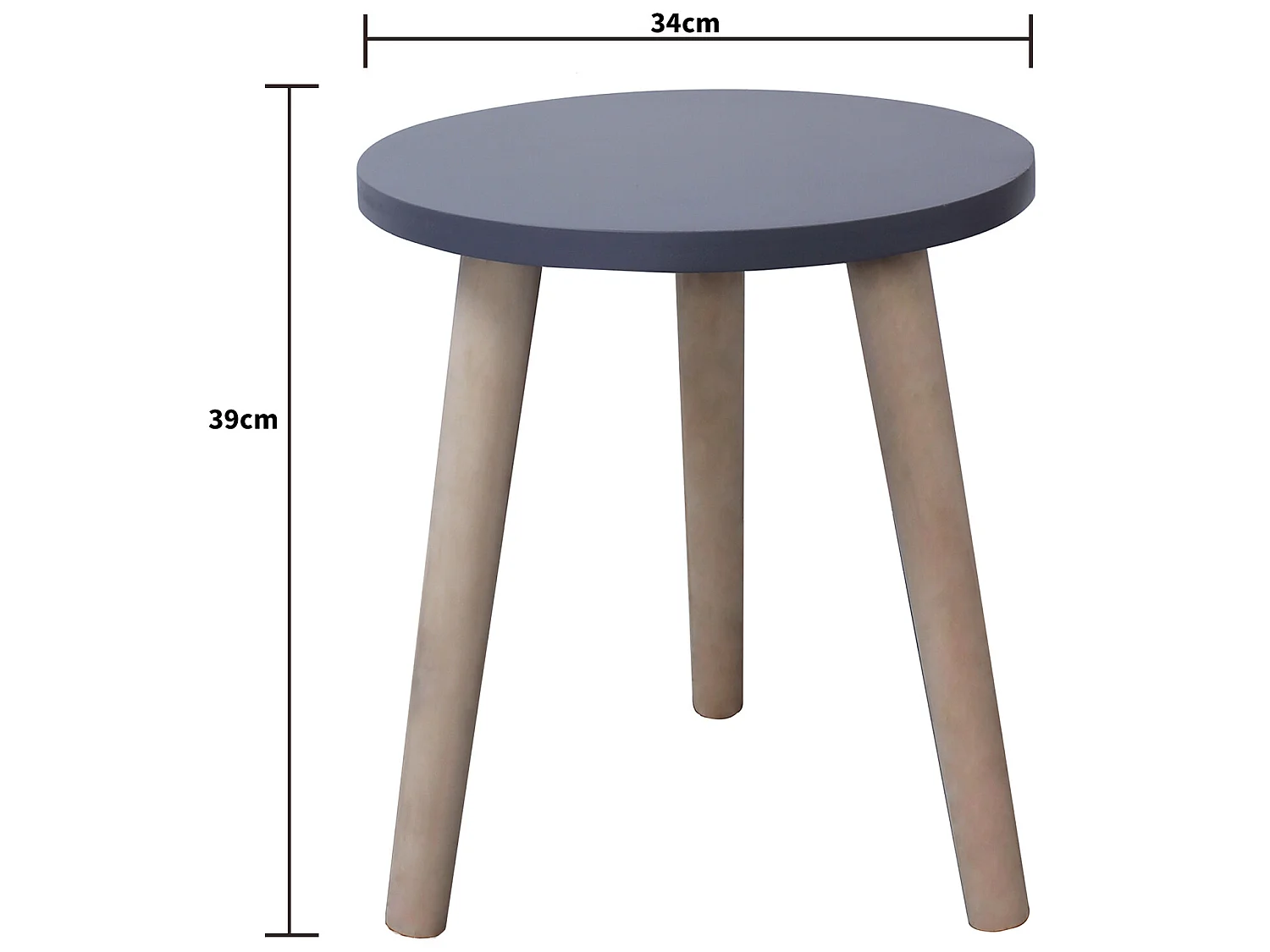 Table Basse Table De Salon Gris Bois Mdf Paulownia 39x34x34