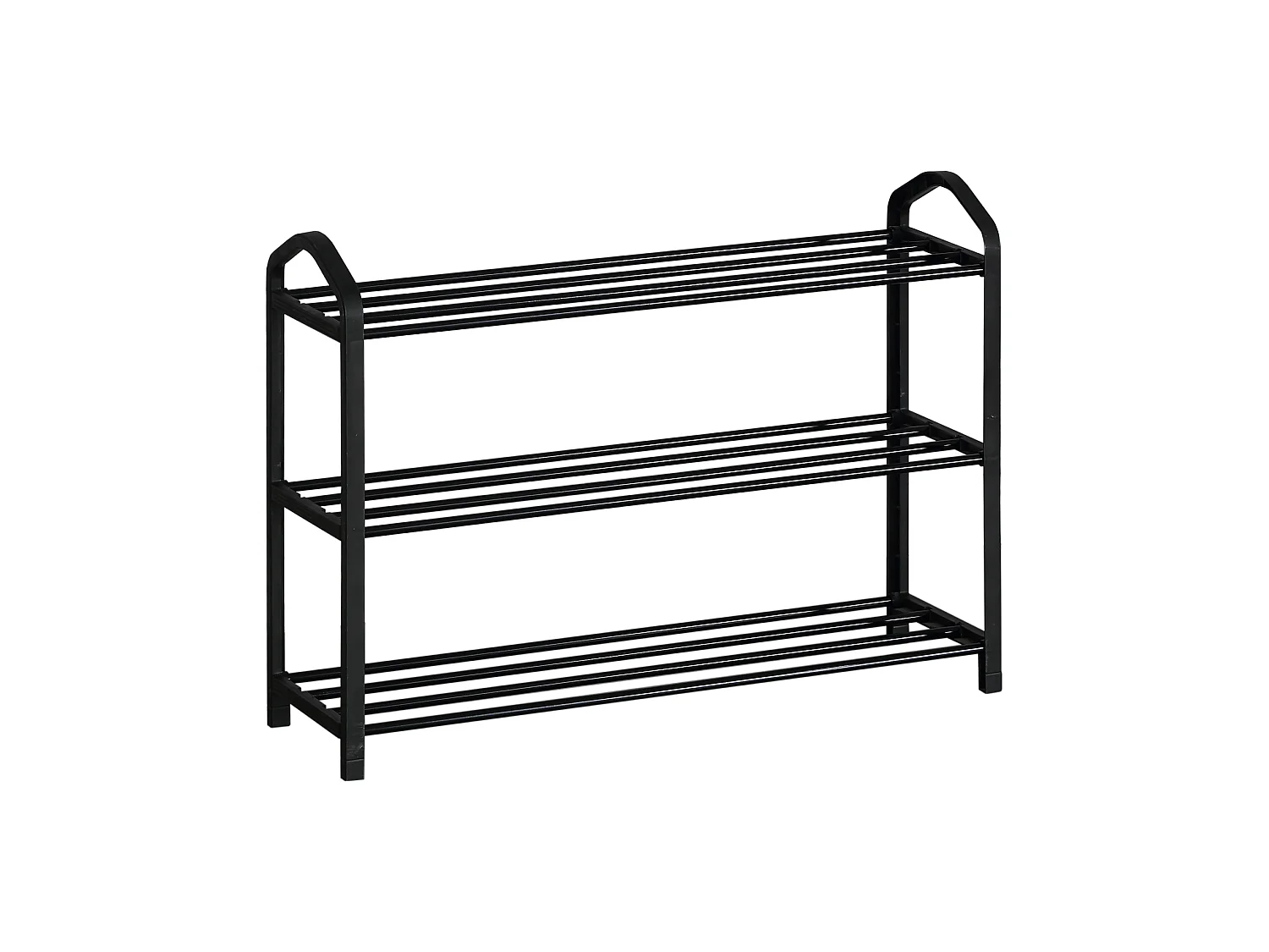 Porte chaussures en métal à faible encombrement Noir 3 étagères