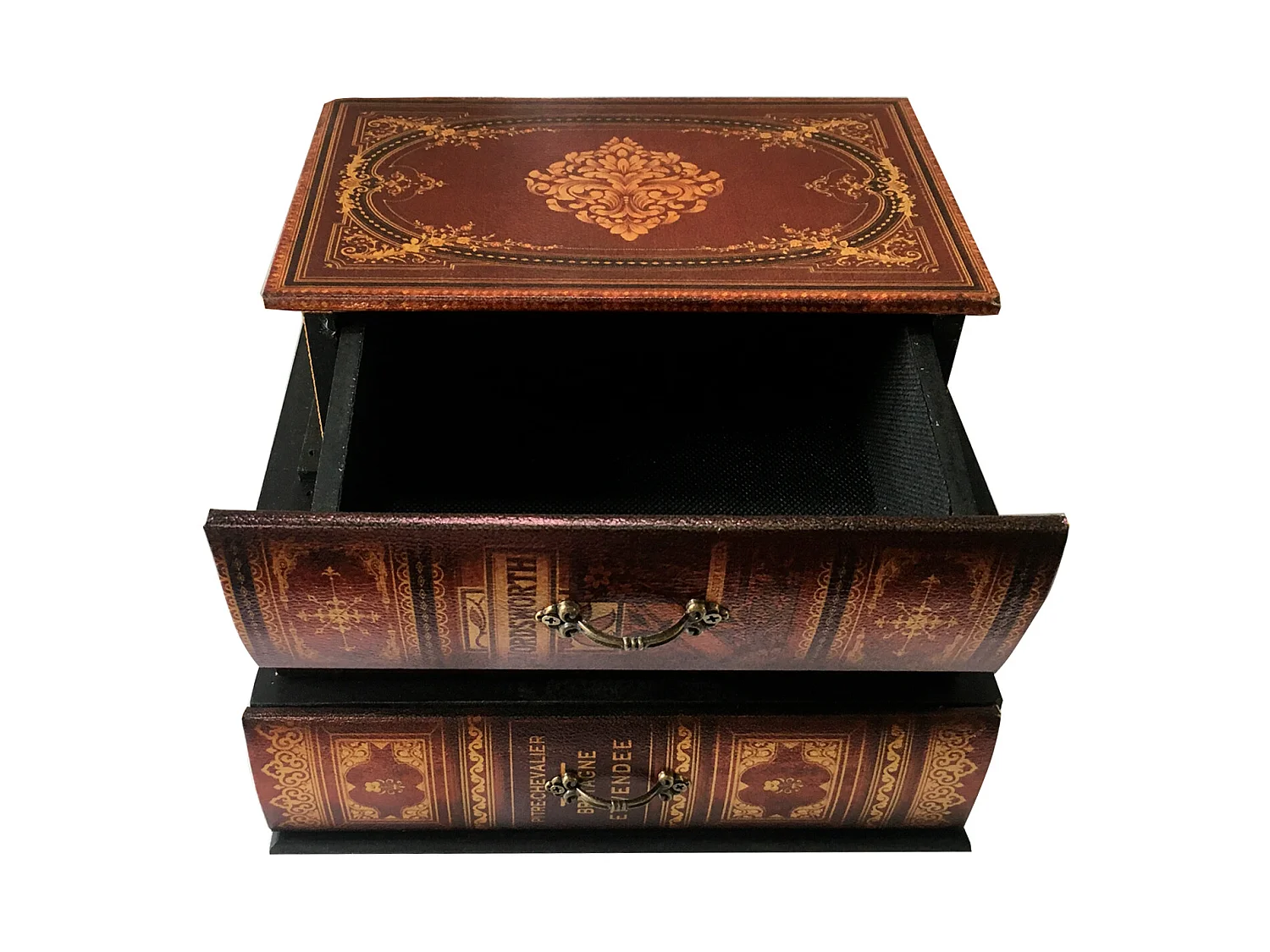 Mini Cassettiera Portagioie Mdf Pvc 3 Cassetti Vintage 22x24x16