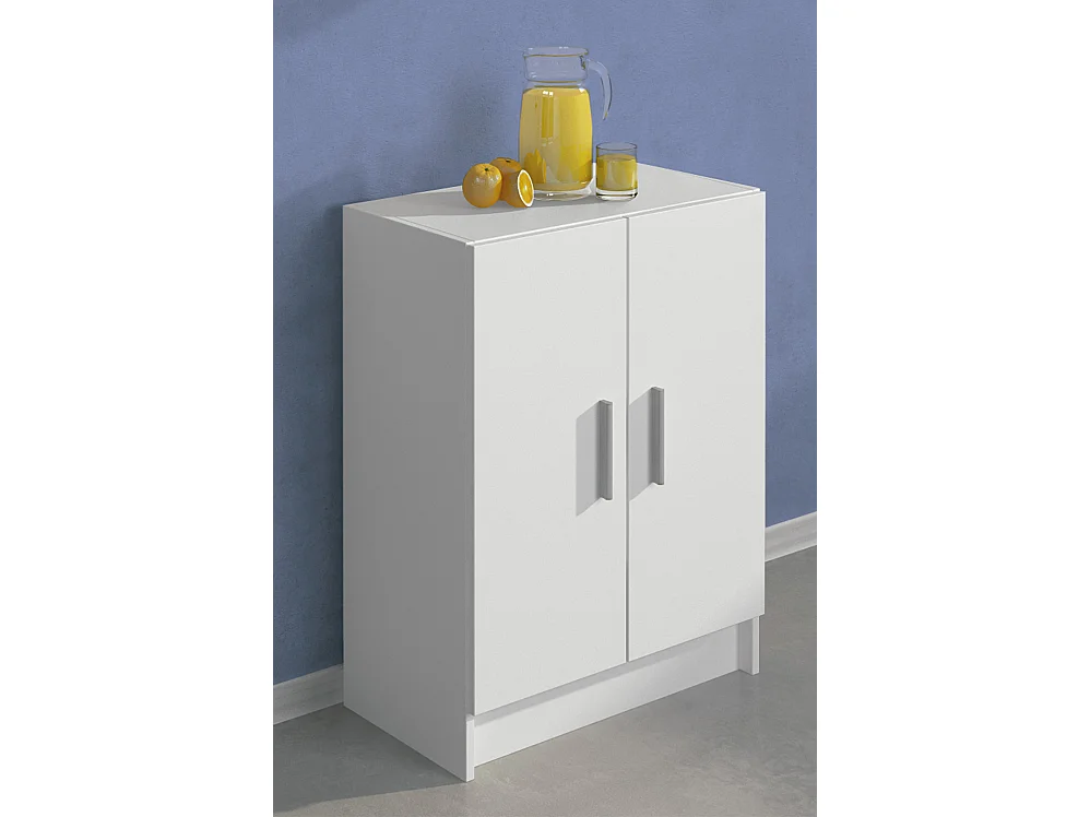 Meuble bas de cuisine coloris Blanc - Longueur 60 x profondeur 42 x hauteur 80 cm