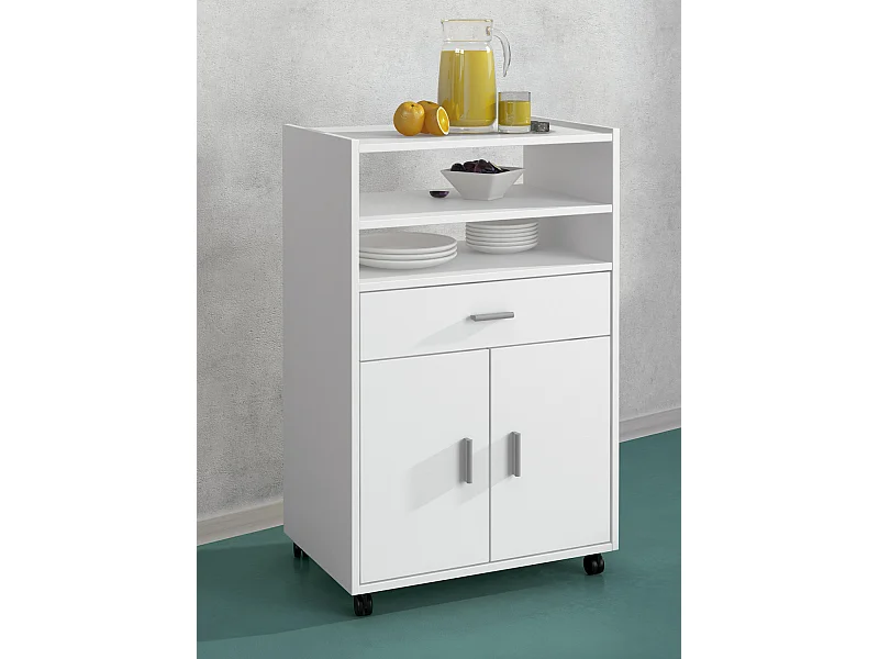 Meuble bas de cuisine coloris Blanc - Longueur 59 x profondeur 39.6 x hauteur 92 cm