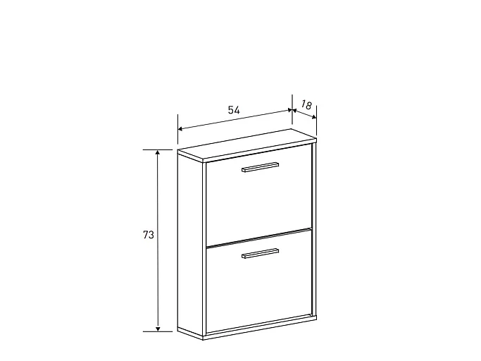 Meuble à chaussures 2 portes coloris blanc - Longueur 54 x profondeur 18 x hauteur 73 cm