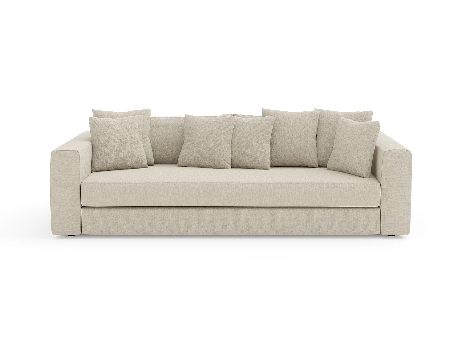 Canapé droit CALDO en tissu sable  3 places