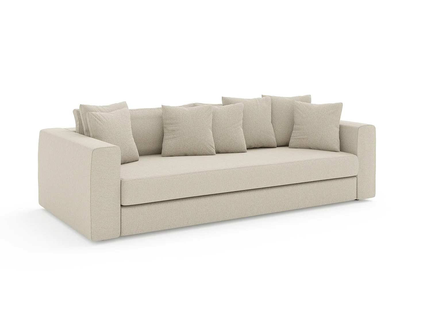 Canapé droit CALDO en tissu sable  3 places