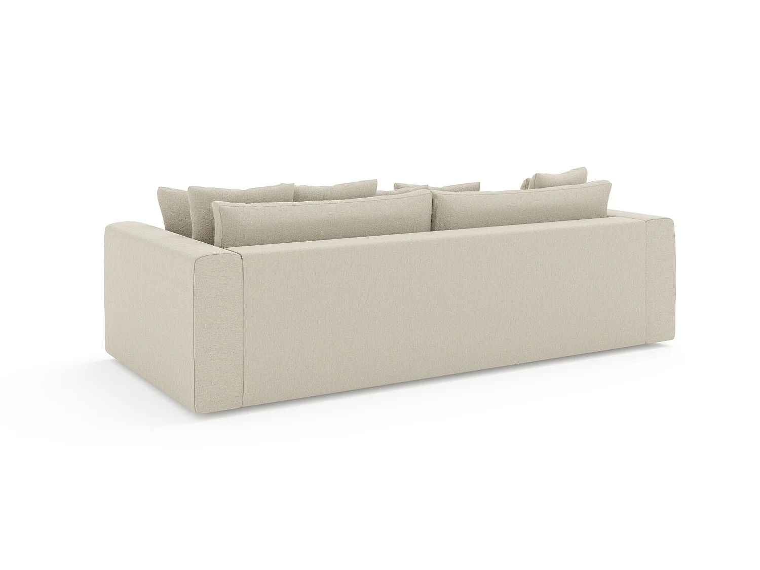 Canapé droit CALDO en tissu sable  3 places