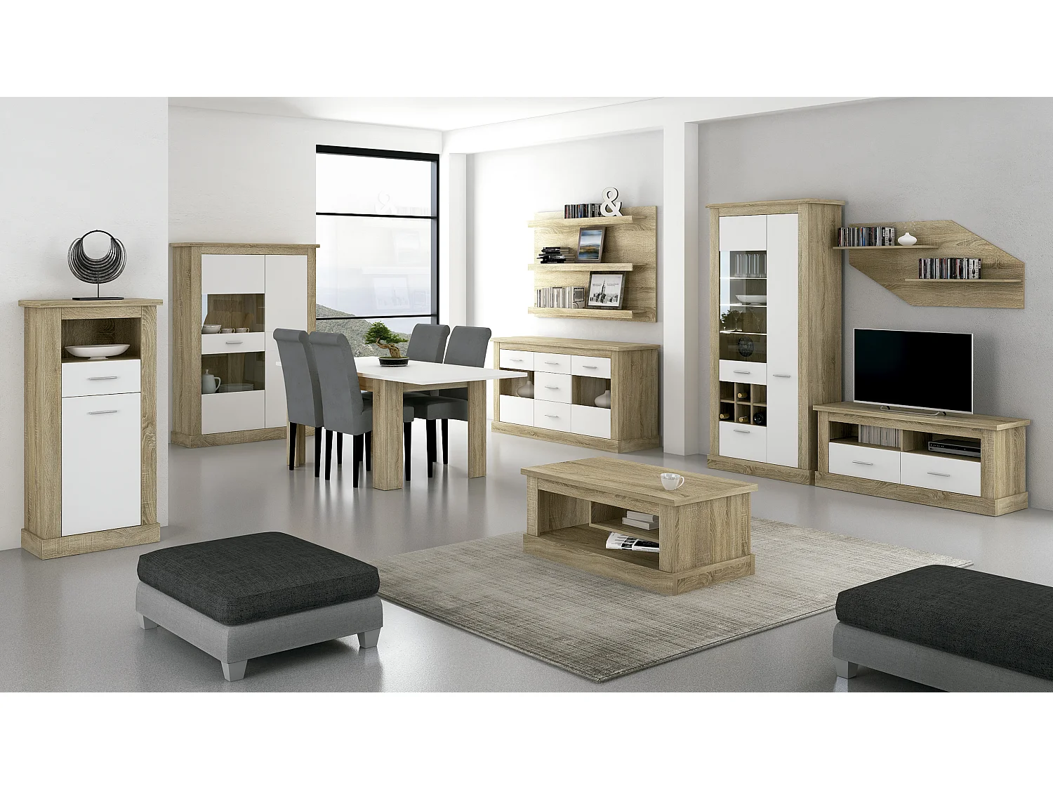 Table basse de salon coloris Chêne cambrian - Longueur 109 x Profondeur 60 x Hauteur 45,2 cm