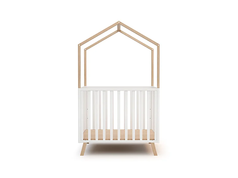 Umwandelbare hütte Laufstall CONFORT Holz Weiß und Buche Lackiert 100 x 100 cm