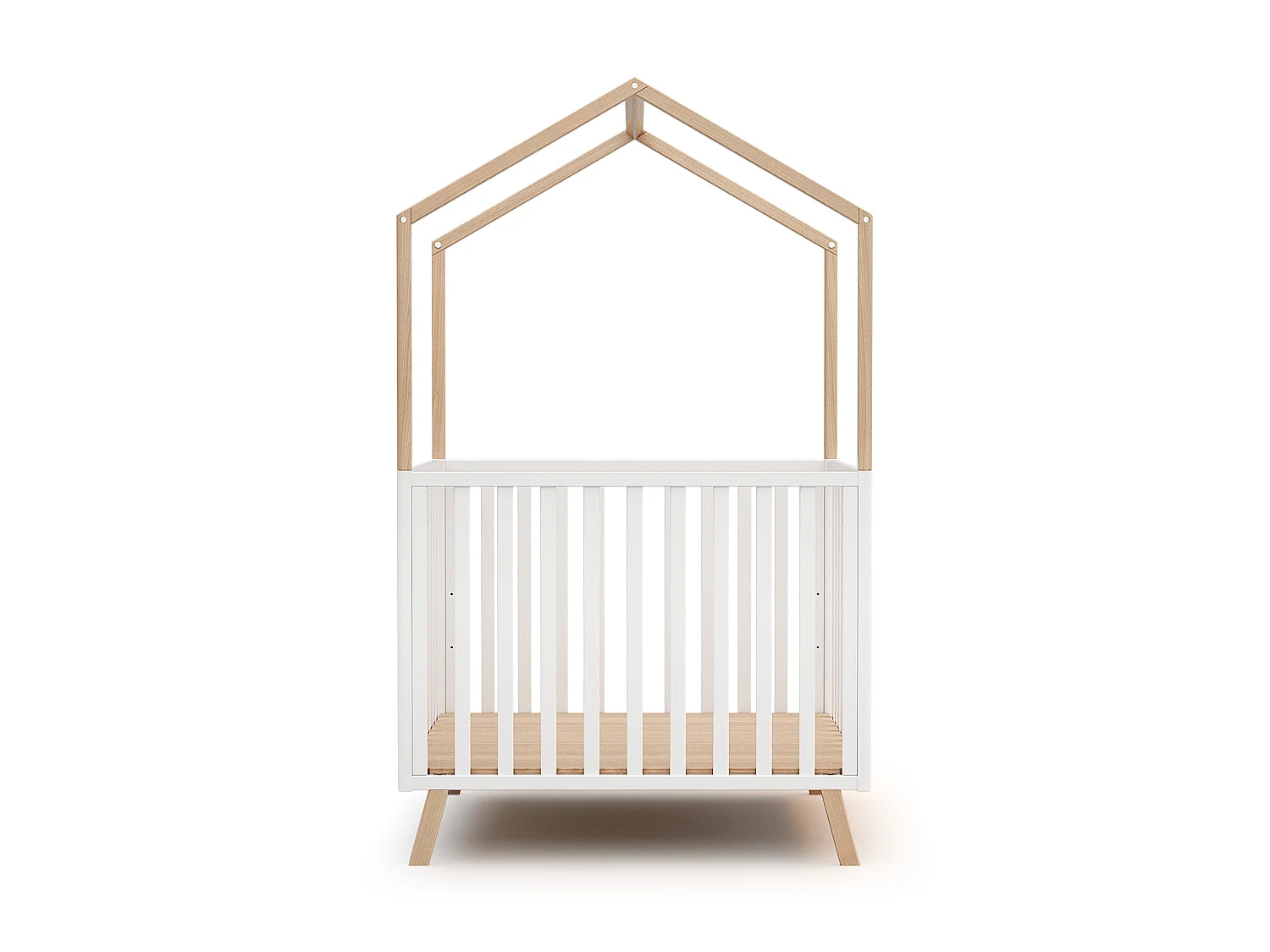 Umwandelbare hütte Laufstall CONFORT Holz Weiß und Buche Lackiert 100 x 100 cm