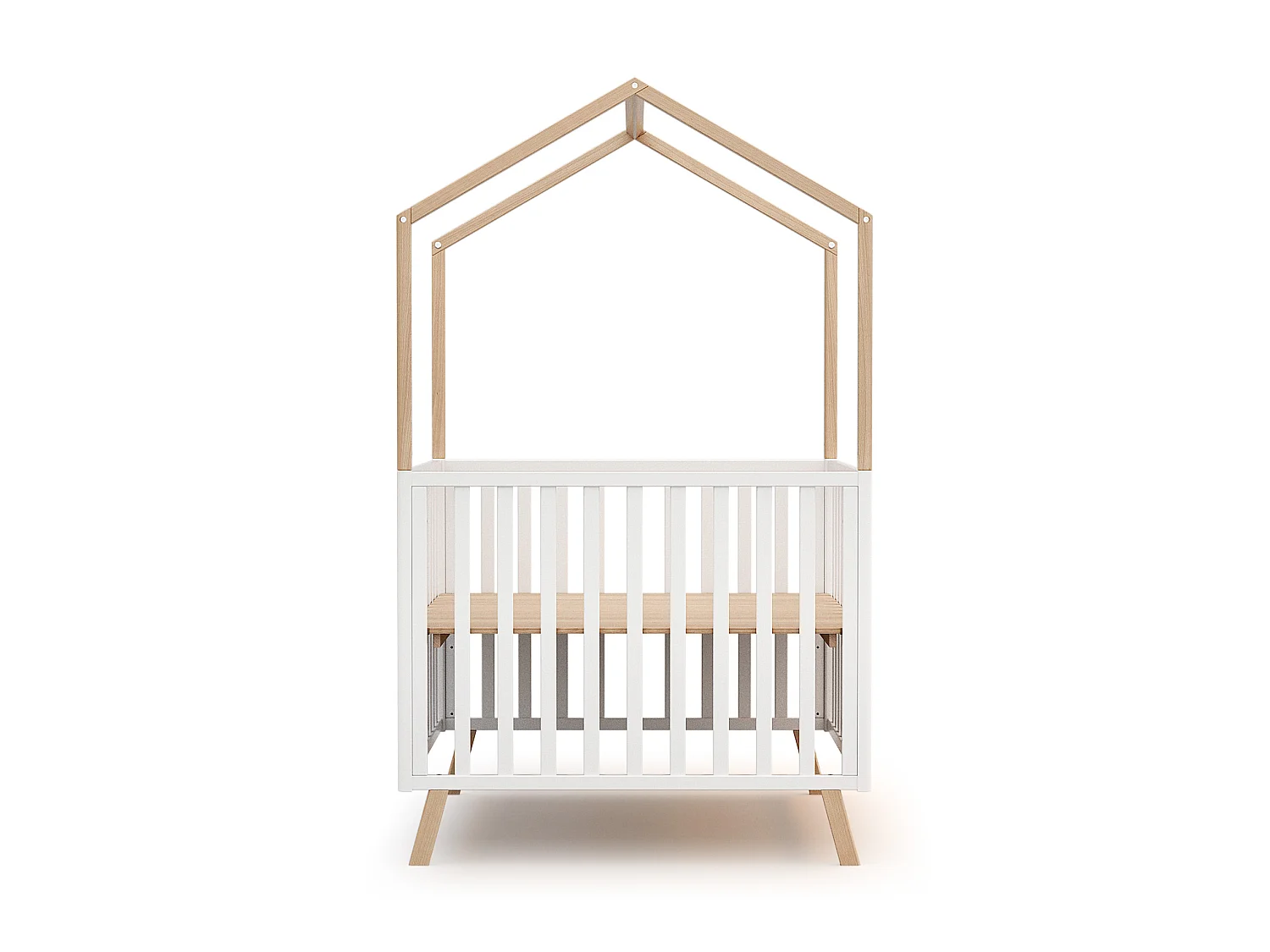 Umwandelbare hütte Laufstall CONFORT Holz Weiß und Buche Lackiert 100 x 100 cm