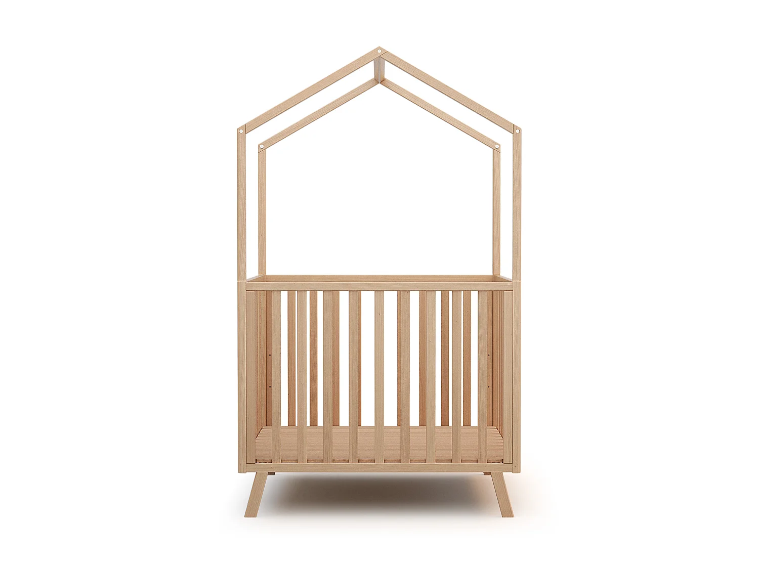 Parc bébé évolutif cabane en bois CONFORT Hêtre Verni 100 x 100 cm