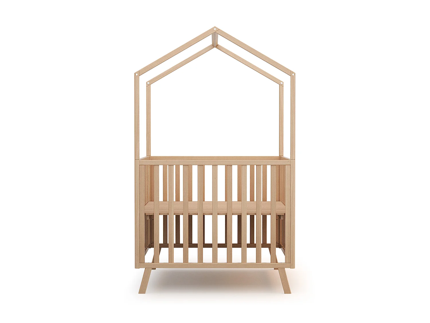 Parc bébé évolutif cabane en bois CONFORT Hêtre Verni 100 x 100 cm