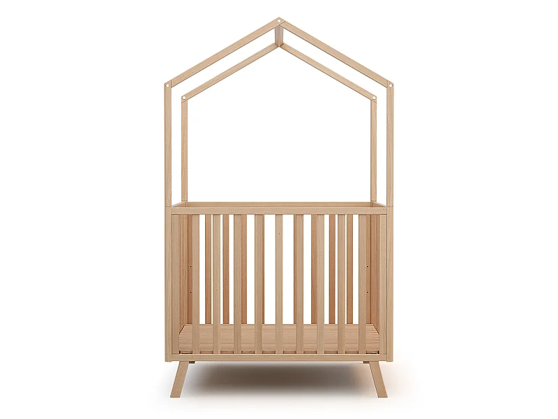 Parc bébé évolutif cabane en bois CONFORT Hêtre Verni 100 x 100 cm