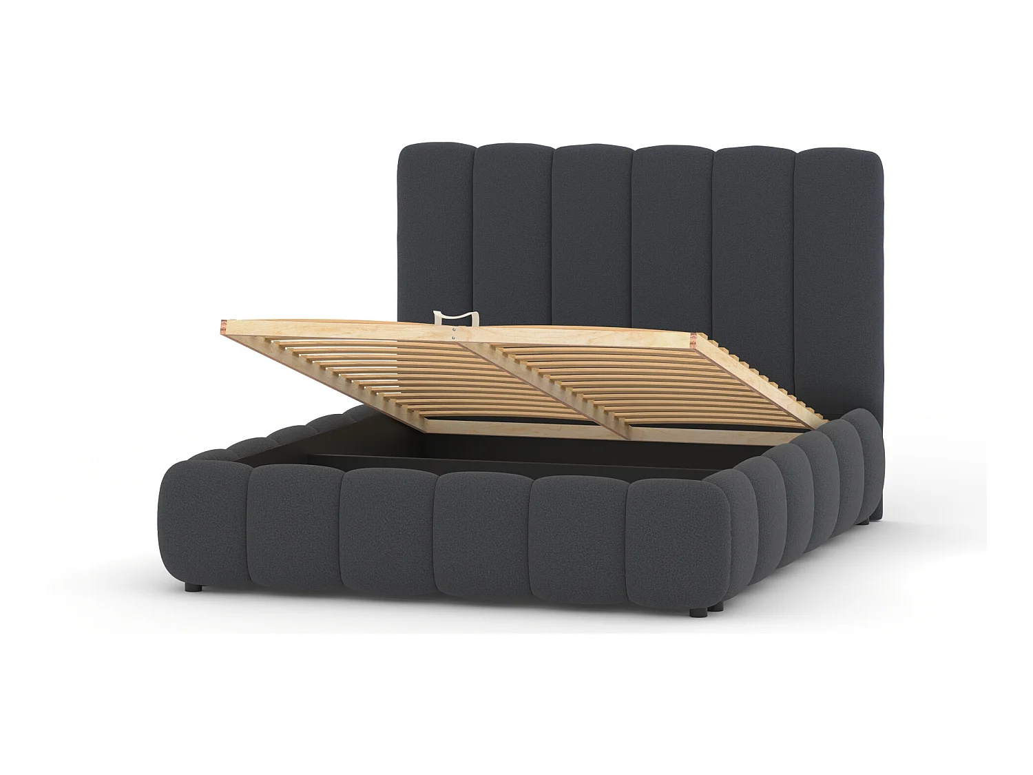 SIBLO Lit ado moderne Rico 160x200 cm Gris anthracite